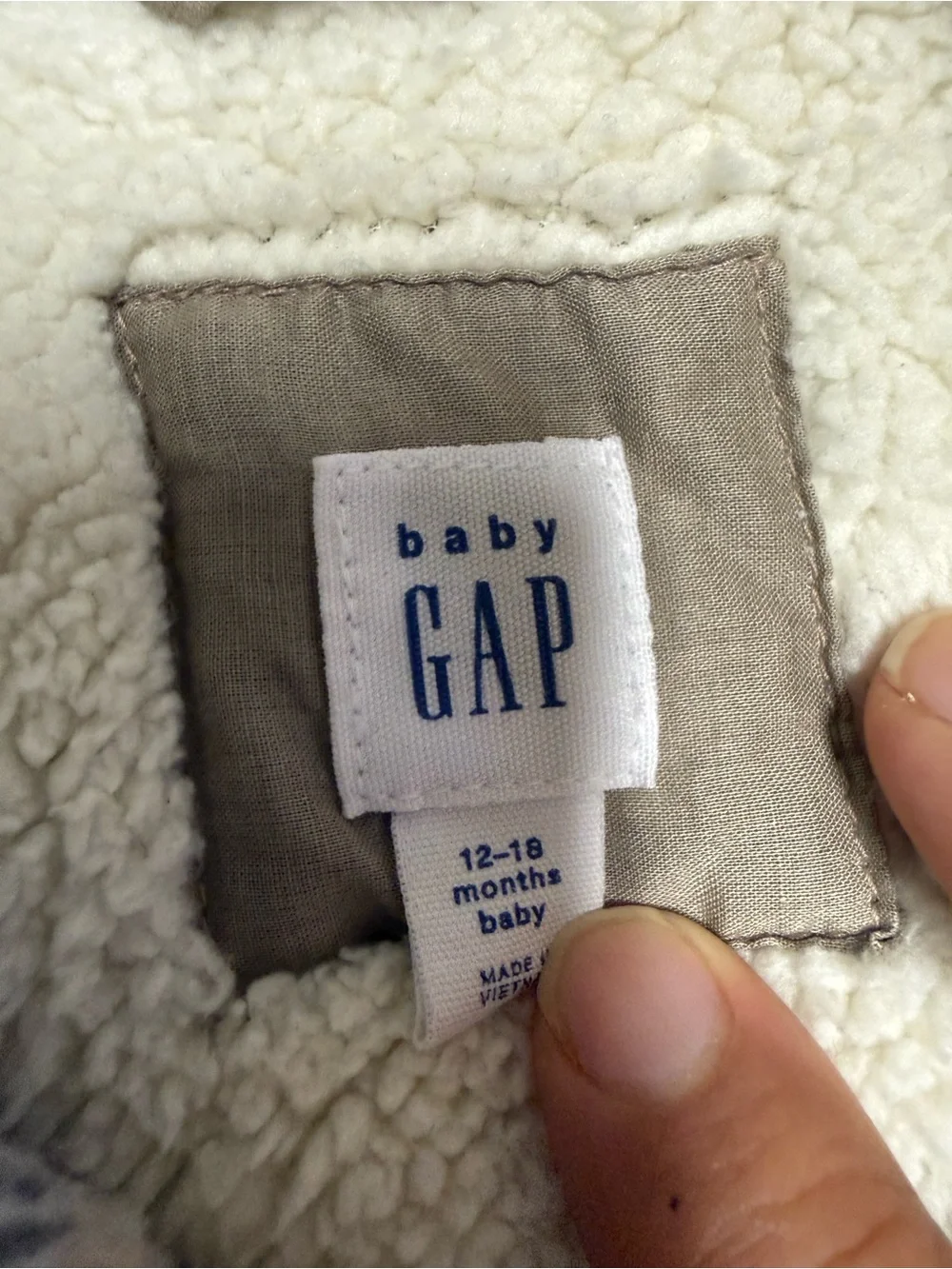 Baby Gap Sherpa-Lined Shacket - Beige & Gray